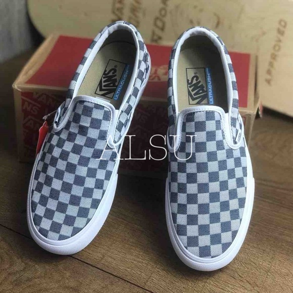 NWT VANS Slip On Platform Checkerboard Denim Kid's - Picture 5 of 7